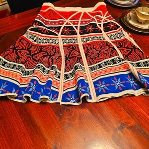 Vintage Diane von Furstenberg hi waisted tribal boho skirt